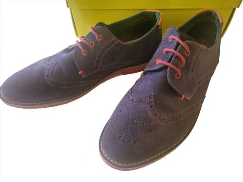 TED BAKER JAMFRO BLUE SUEDE BROGUE SHOES SIZE 13 (US) WONDERFUL CONDITION W. BOX - Picture 2 of 6