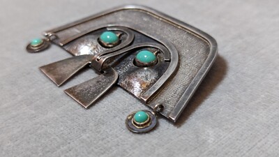 Oswaldo Guayasamin Modernist Kinetic 900 silver Pendant/Brooch 