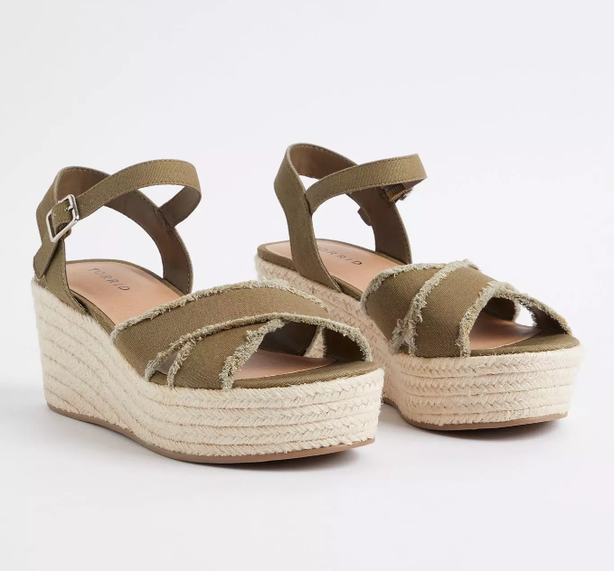 Brand New Torrid Olive Green Frayed Espadrille 3