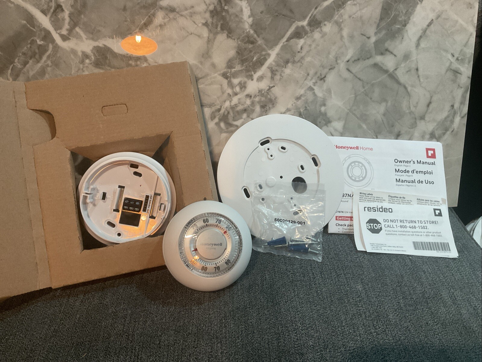 HONEYWELL HOME CT87K ROUND NON-PROGRAMMABLE THERMOSTAT - 1H SINGLE STAGE HEATING