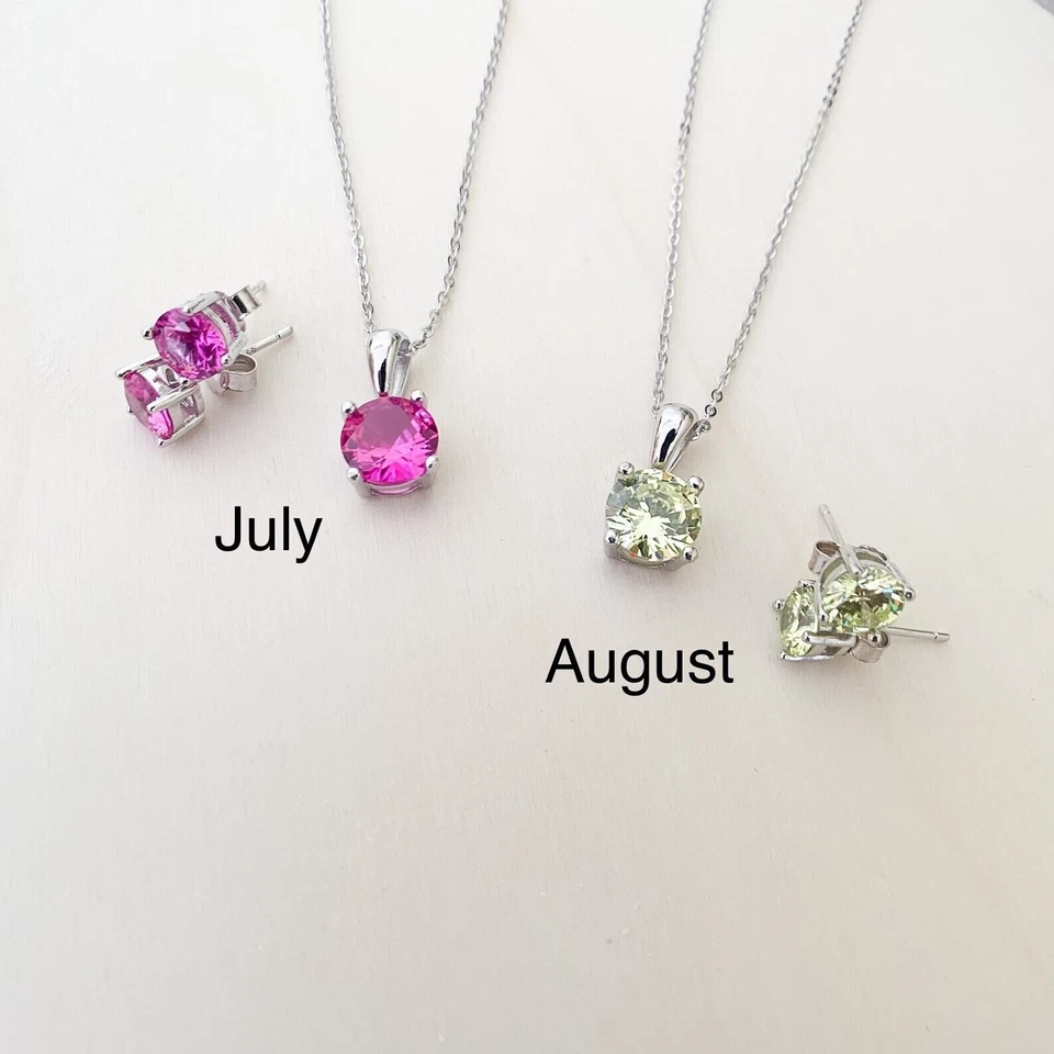 Набор из 12 цветных ожерелий и серег с камнем для новорожденных - Изображение 4 из 4