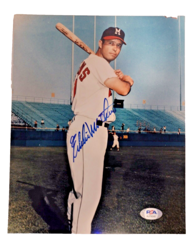 Eddie Matthews Autographed Photo (HOF 1978)  8x10 PSA DNA Authentication VTG MLB - Foto 1 di 11