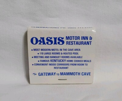 Vintage Matchbook Oasis Motor Inn Restaurant Cave City Kentucky Advertising Full
