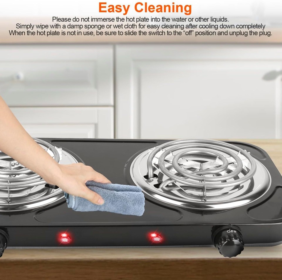 2000W Electric Double Burner Coil Stove-Portable Hot Plate Electric for 2000W Electric Double Burner Coil Stove-Portable Hot Plate Electric for
