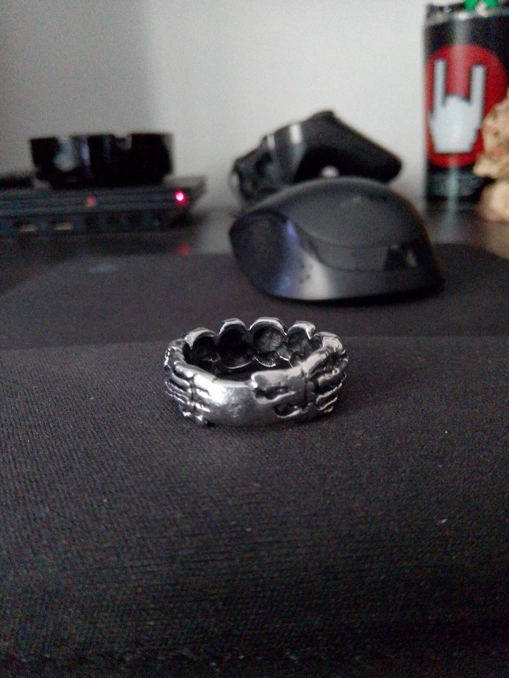 Anello Teschio Uomo Anello Biker Rocker Acciaio Inox  - Immagine 2 di 4