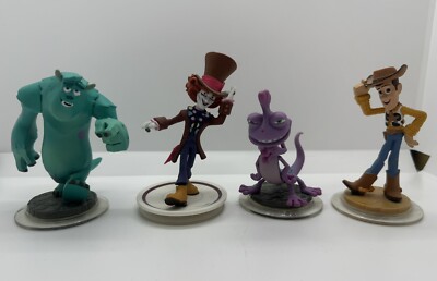 Disney Infinity Figuren The Mad Hatter, Woody Toy Story, Sulley & Randall