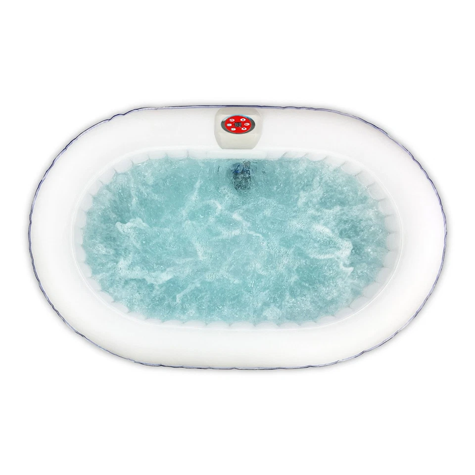 ALEKO Oval Spa Inflatable 2 prs Hot Tub Personal Spa 145 Gallon with Drink Tray - Image 3 of 4