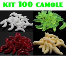 Camola Finta Pesca Trota Camole Artificiali Esca Lago Fiume Pz. 100