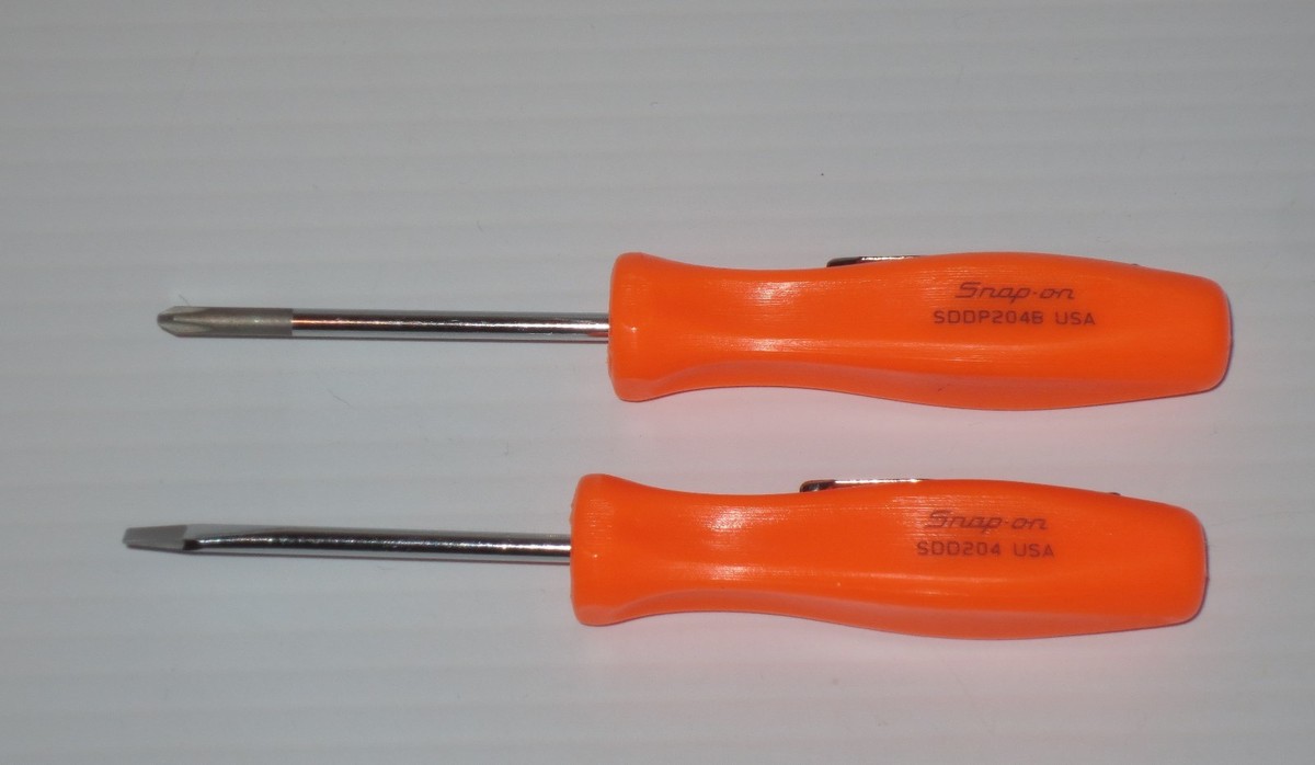 Snap-on Tools Orange Mini Pocket Screwdriver Set Flat Tip