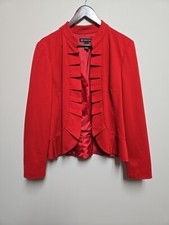 INC International Concepts Women's Blazer Jacket Sz Med Red Open Front NWOT