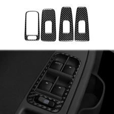 4Pcs Window Lift Switch Panel Trim For Chevrolet Malibu 10-12 Real Carbon Fiber