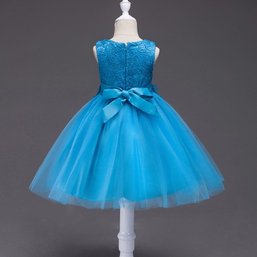 Kids Girls Lace Embroidery Tutu Dress Evening Party Girls Pageant Prom Gown Ball - Picture 10 of 27