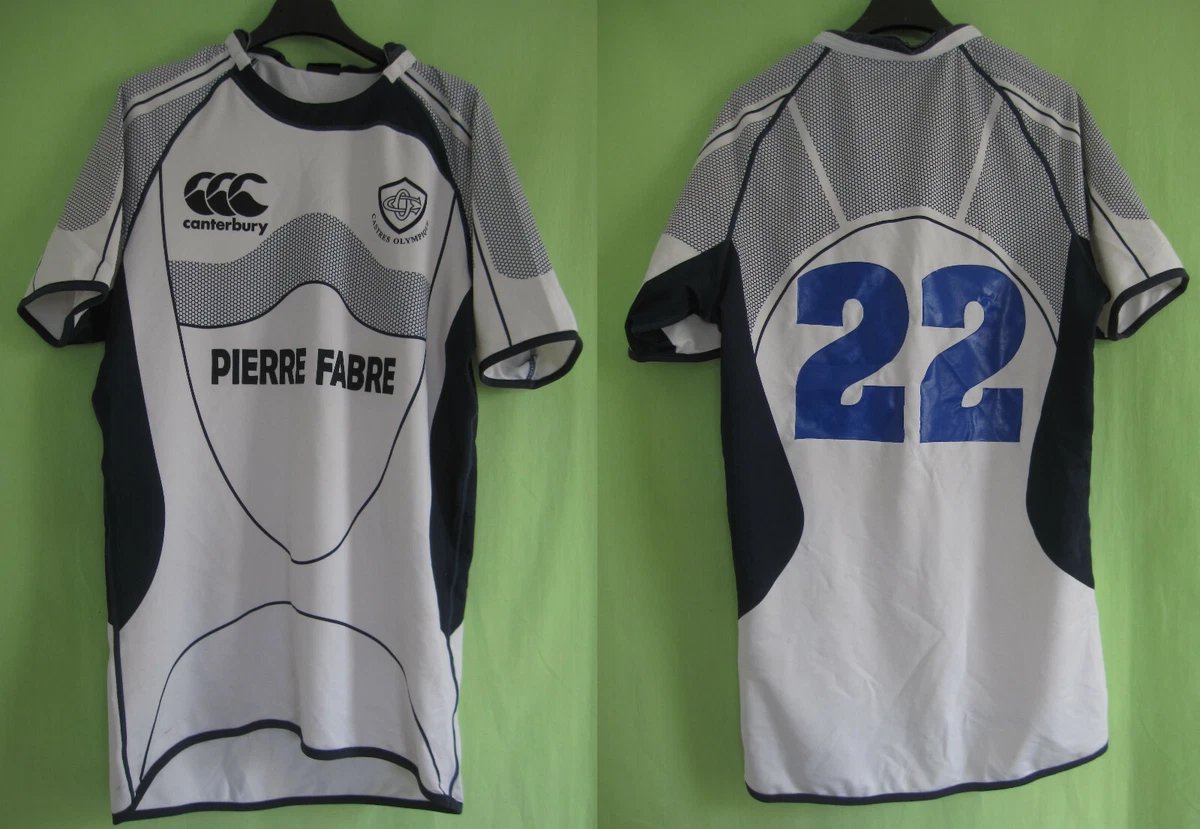 Castres Olympic Rugby Jersey White Worn 22 Canterbury Vintage Jersey XL