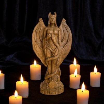 Lilith Statue Handcrafted Wooden Statue of Goddess Lilith Lilith Dark Goddess