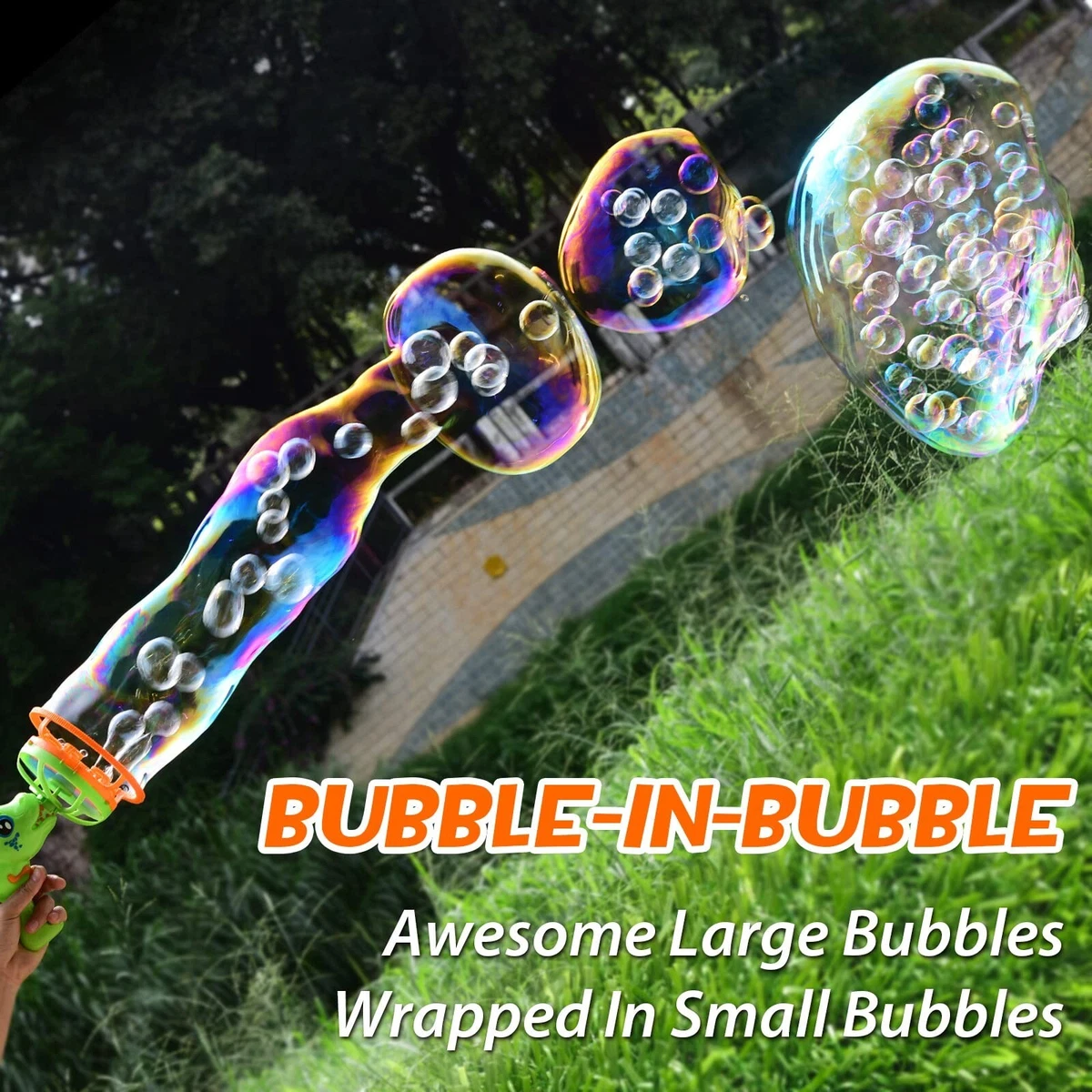 BestJoy Bubble Machine Gun for Kids - Bubble Blower Big Bubbles for  Toddlers 1-3, Fun Giant Bubble Wand Outdoor Toys for Kids Age 4-8, Large  Bubble