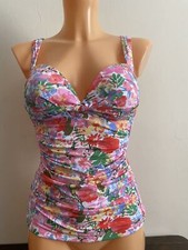 WOMENS UK 6 JOULES ROMA WHITE MEADOW PINK FLORAL TWIST TANKINI SWIM TOP BIKINI