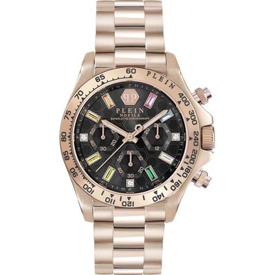 Orologio Donna PHILIPP PLEIN NOBILE PWSBA0423 Chrono Bracciale Acciaio Rosè Nero