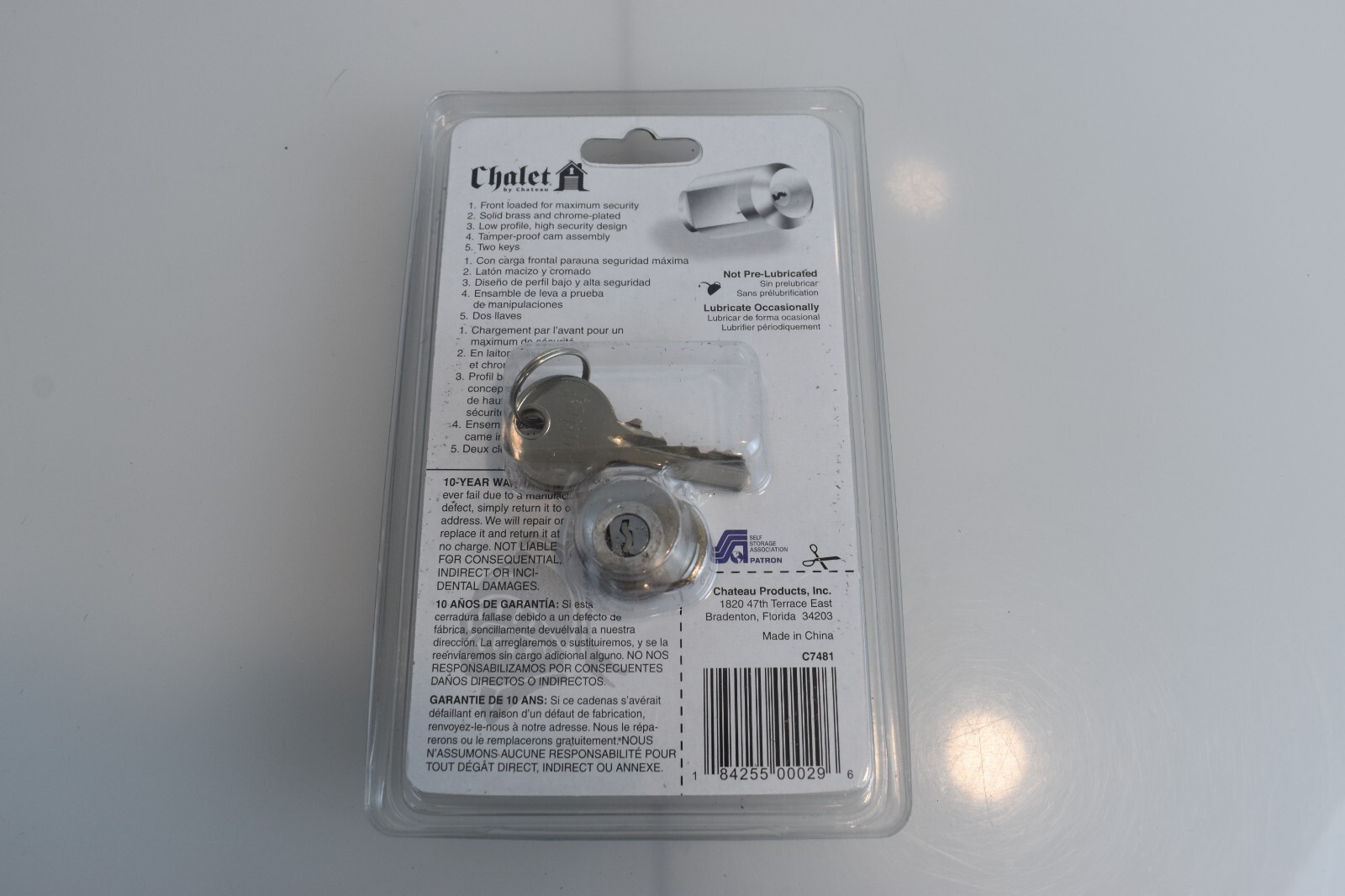Cylinder Lock 2 Keys BRAND NEW Self Storage Unit Storage Locker 7 Pin Chateau