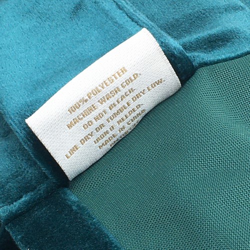 2pc Cynthia Rowley Green Velvet Curtains Window Panels 50x96 Pearl Accent Luxury - Picture 9 of 9