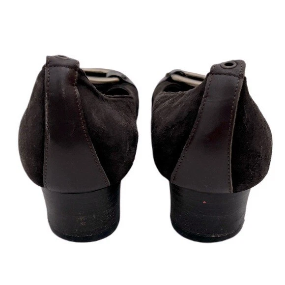 Juicy Couture винтажный сделано в Италии замши коричневый квадратный носок туфли-лодочки 7 - Изображение 4 из 4