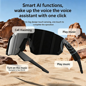 AI Lunettes de soleil Smart Sport Bluetooth Call Traduction en temps réel Cyclisme Windproof