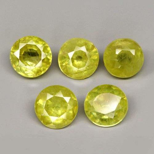 1,55Ct. Natürliche Sphene gelblich grün rund unbeheizt Madagaskar hinreißend!