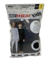 32 Degrees Heat Unisex Kids Long Sleeve Crew Neck  Legging Set Black Small 2Pc