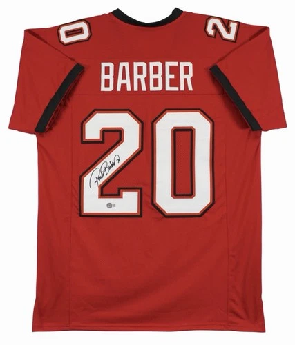 Autographed/Signed Ronde Barber Tampa Bay Red Football Jersey Beckett BAS COA