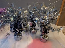 Silver Foil Star Table Decoration Centerpiece Party Decor Metallic Stars Theme