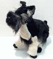 Hansa Toys Portraits Lifelike Realistic Black White Stuffed Plush Schnauzer Dog