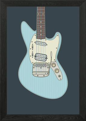 Signatur Offset Gitarre gerahmtes Wandbild Poster Leinwanddruck Bild