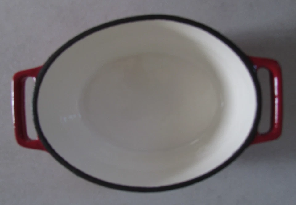 Mini cocotte en fonte avec couvercle Pyrex 14 x 11 x 5,5 cm Poids 1,275 kg - Photo 3/4