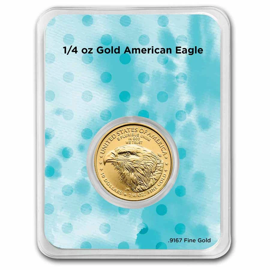 2025 1/4 oz Gold Eagle - w/Happy Birthday, Balloons Card, In TEP - Image 2 of 4