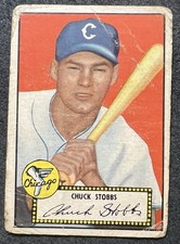 1952 TOPPS BLACK BACK CHUCK STOBBS (CHICAGO WHITE SOX) #62 FR