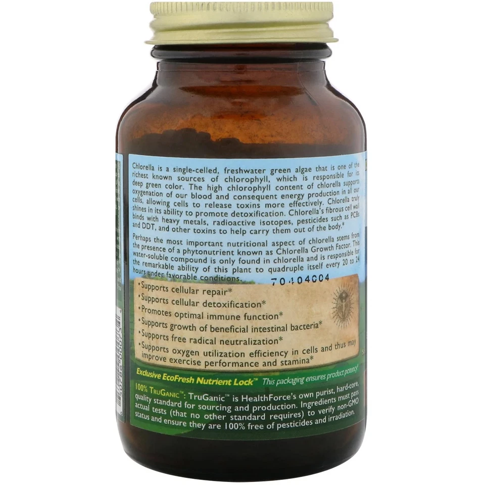 HealthForce Superfoods Chlorella Manna 400 VeganTabs Kosher, Non-GMO, Vegan - Image 3 of 3