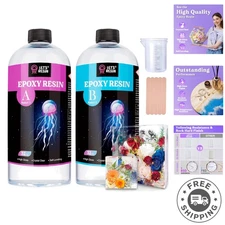 Crystal Clear 1/2 Gallon Epoxy Resin - Self-Leveling & Scratch Resistant