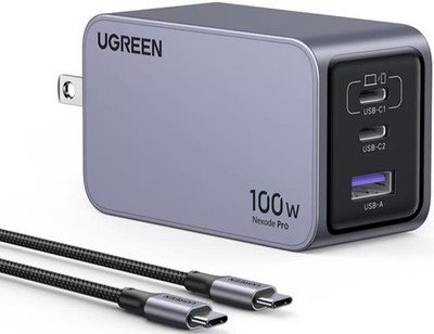 UGREEN - Nexoede Pro 100W USB-C Charger Set, PPS 3-Port Compact Foldable GaN ...
