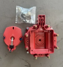 HEI Male Distributor Cap V8 With Rotor Kit Red