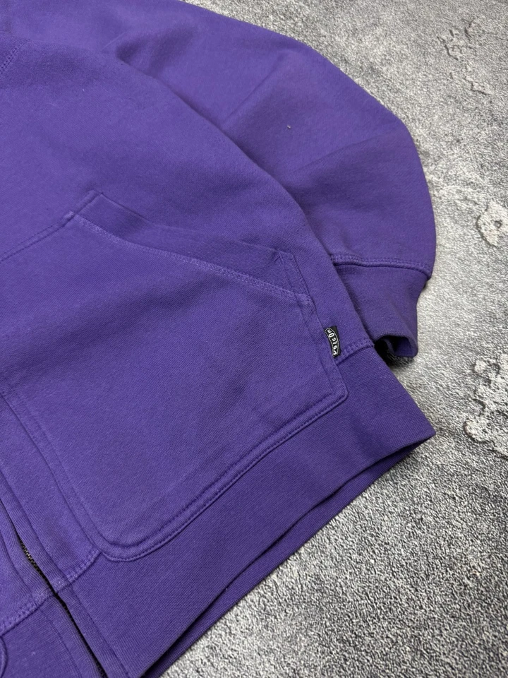 Y2K Volcom Zip Up Purple Spell Out Skateboarding 2000s Style Hoodie Sz M - Image 4 of 4