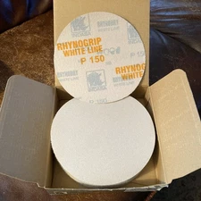 Indasa RhynoGrip Discs White Line P150  6" Grip Abrasive Discs Box of 50 61-150