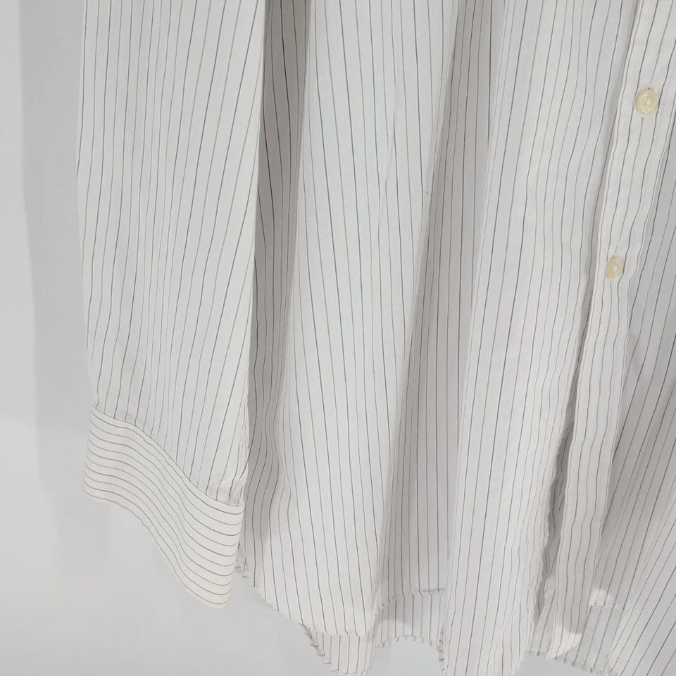 Camisa de Vestir Charles Tyrwhitt Pino Rayas Algodón Clásica Preppy Blanca Talla 19/37 Foto 4 de 4