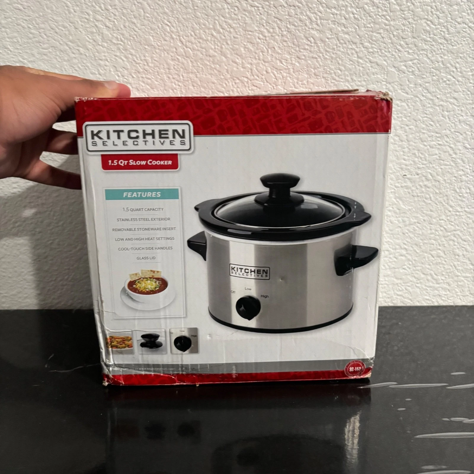 Kitchen Selectives 1.5 qt Mini Slow Cooker/Dip Warmer - SC-152 (New, Open Box)