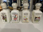 Vintage Gay Fad Milk Glass Decanter Set of 4 Scotch Gin Rum Vodka Barware