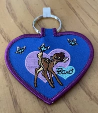 DISNEY’S: BAMBI Heart Logo - Embroidered Keychain / Keyfob (C&D Visionary)