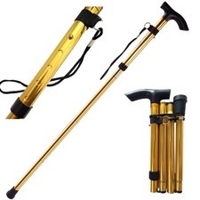 Collapsible Walking Cane for Women Senior Men, Folding Lightweight GOLD