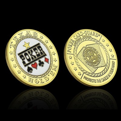 Texas Hold'em Poker Card Guard Coin schützt Karten in der Hand Challenge Coin