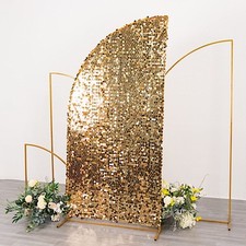 7 ft GOLD Double Sided Big Payette Sequin Half Moon Arch STAND COVER Party