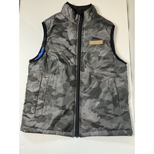 Buffalo David Bitton Camo Vest Size S Boys Sleeveless Zip Pockets Reversible