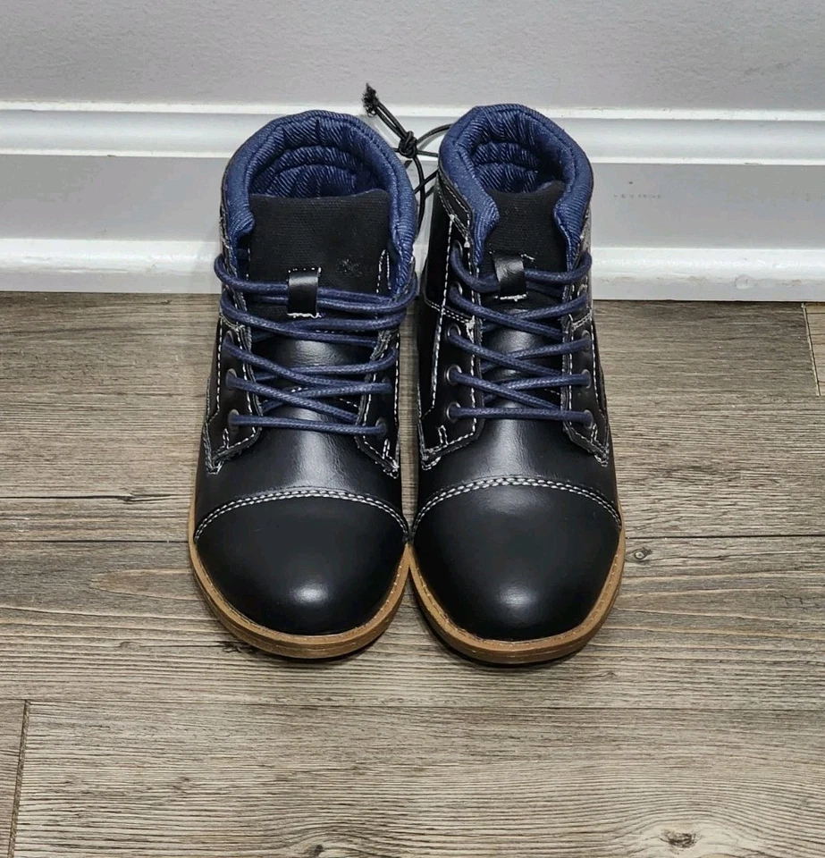 Nuevo ARIZONA Niños Pequeños Crucero Botines Zapato Talla 11 M Negro Imitación Cuero Foto 3 de 4