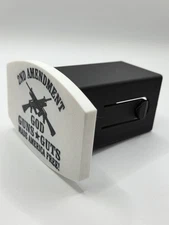 2nd Amendment Hitch Cover | God Guns & Guts Made America Free | 2” Receiver
